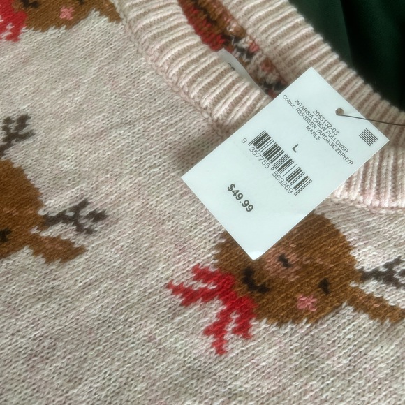 Brown Reindeer Faces Sweater - Picture 4 of 5